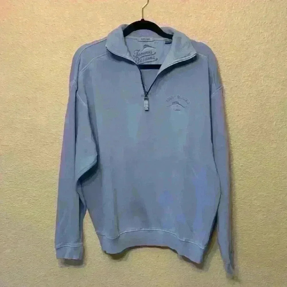 Tommy Bahama quarter zip sz M preppy casual 90s y2k old fall winter money *flaws